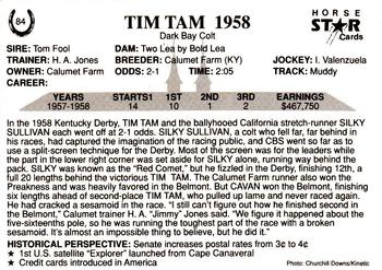1991 Horse Star Kentucky Derby #84 Tim Tam Back